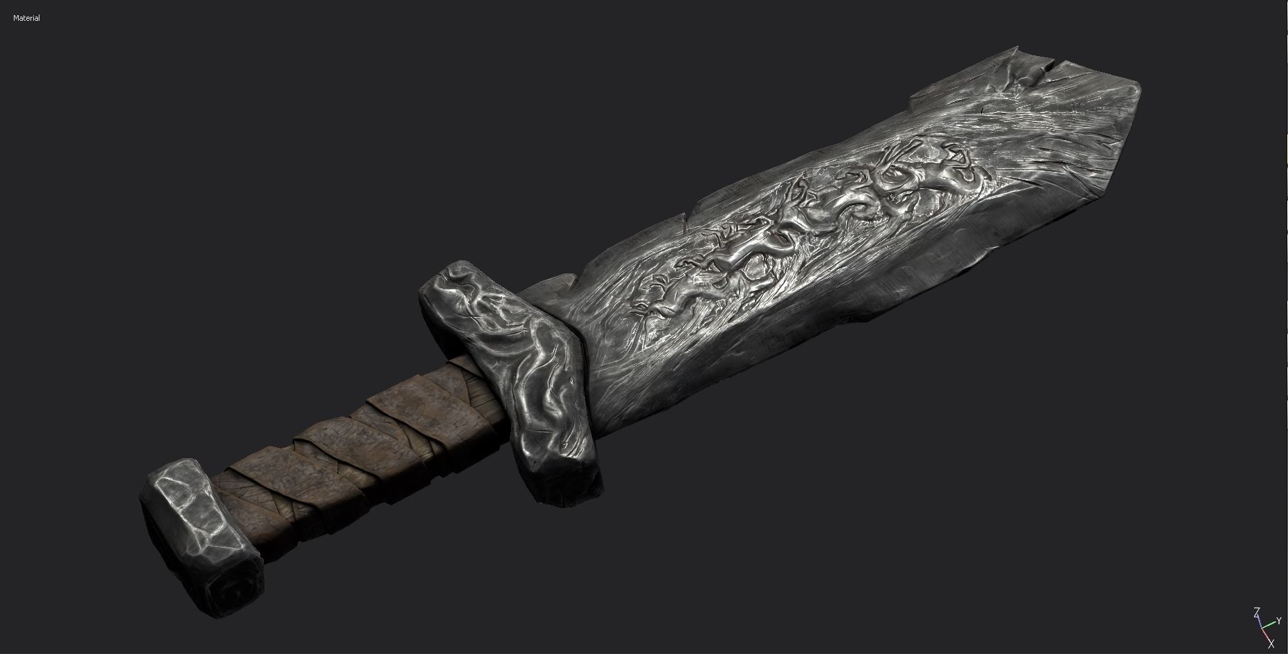 sword Low-poly 3D model_7