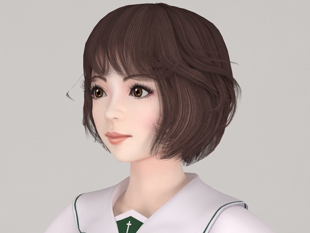 T pose nonrigged model of Yukari with various outfit 3D model_2