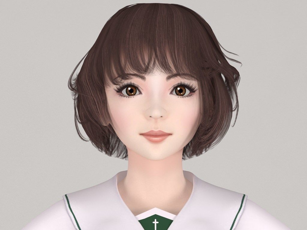 T pose rigged model of Yukari with various outfit 3D model_2