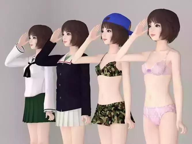 Yukari various outfit pose 01