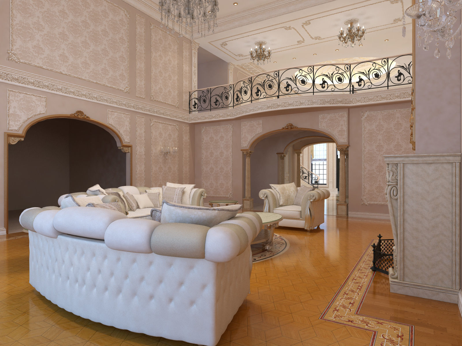 Interior classical mansion 2 3D model_8