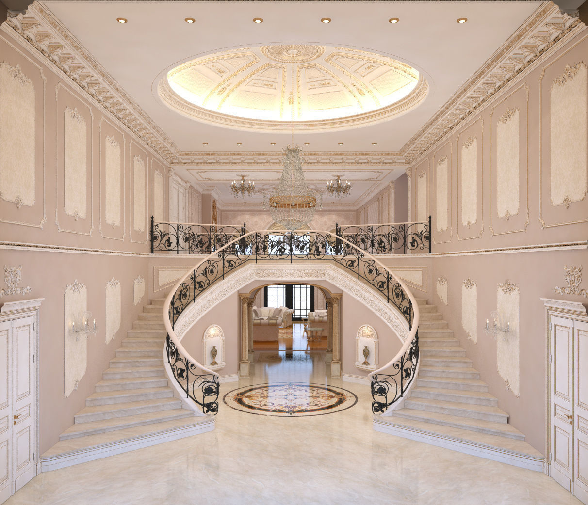 Interior classical mansion 2 3D model_2