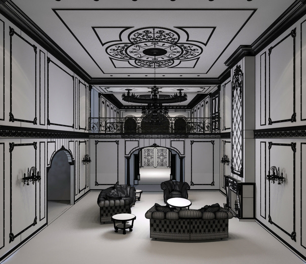 Interior classical mansion 2 3D model_18