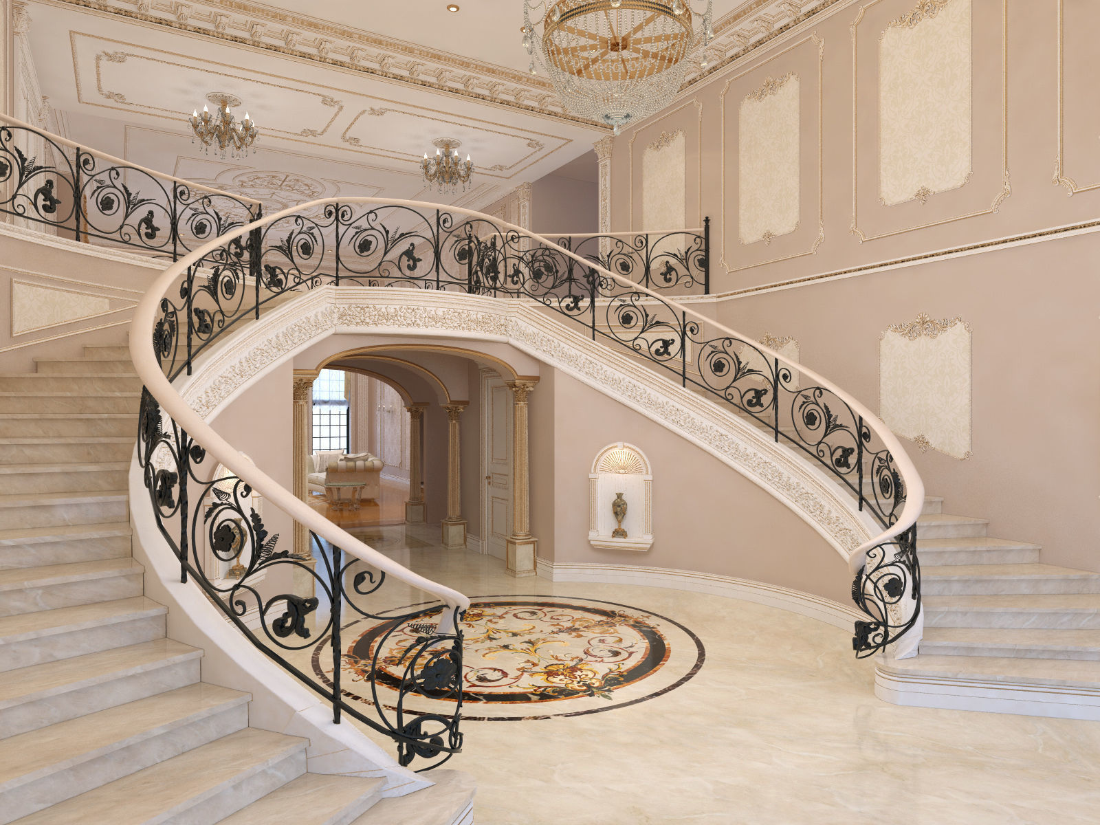 Interior classical mansion 2 3D model_1