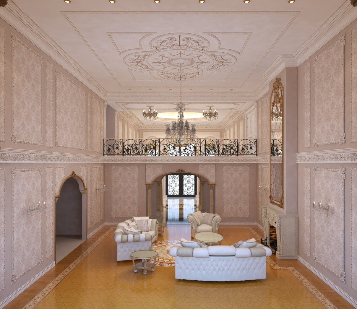 Interior classical mansion 2 3D model_9