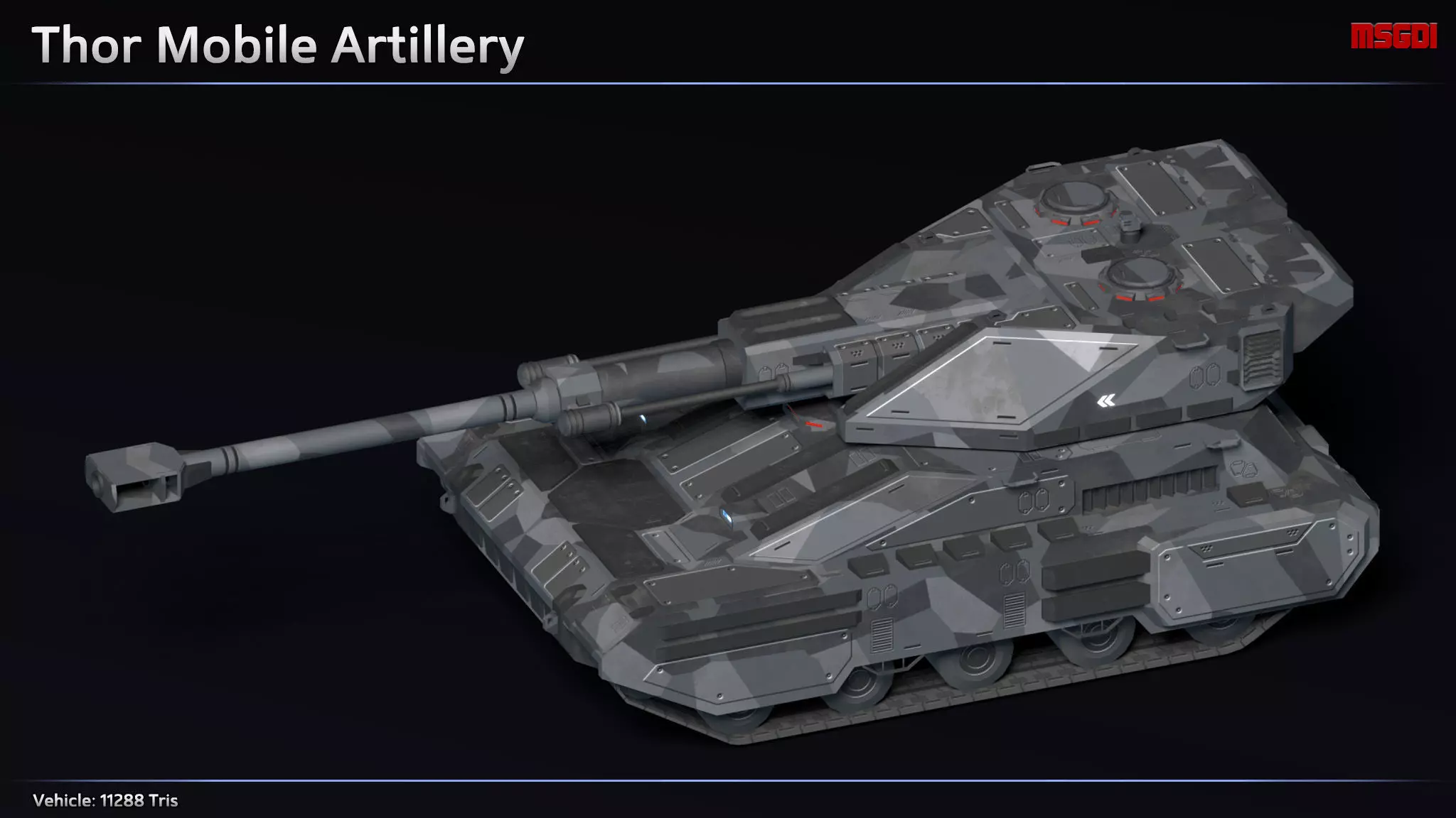 Scifi Thor Mobile Artillery Low-poly 3D model_0