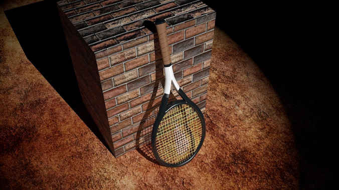 Tennis Racket Low-poly 3D model