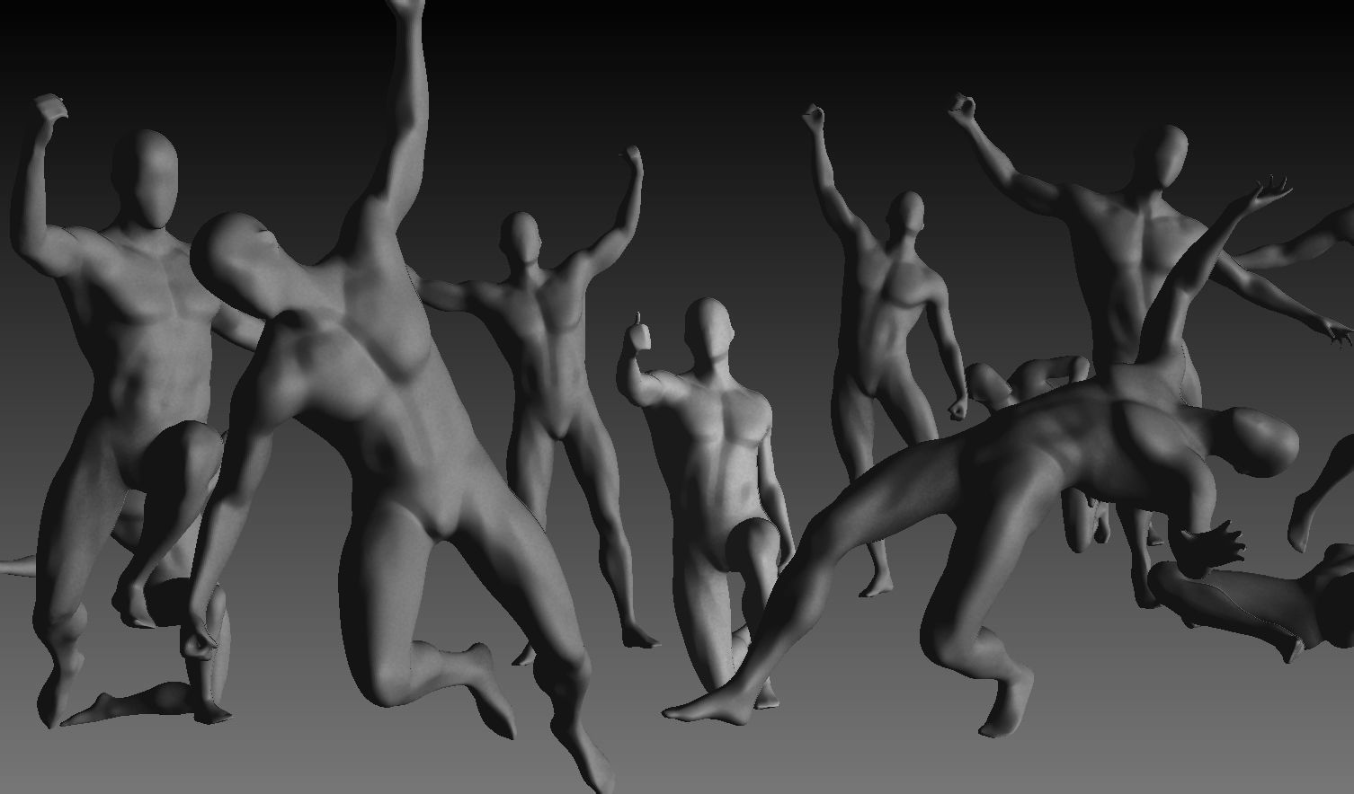 12 Figures of Men in Motion vol1 3D model_4