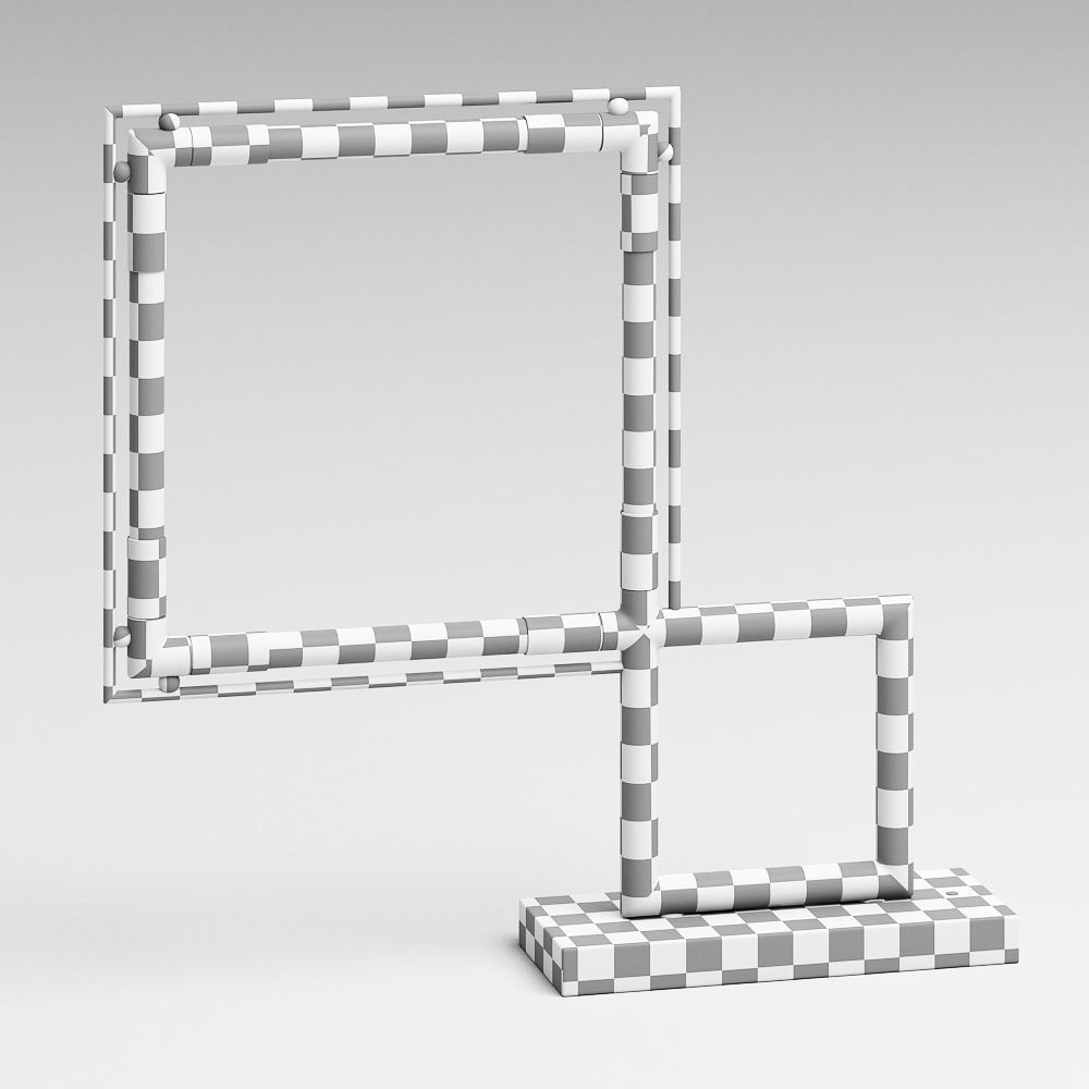 QUADRO Table lamp Low-poly 3D model_2