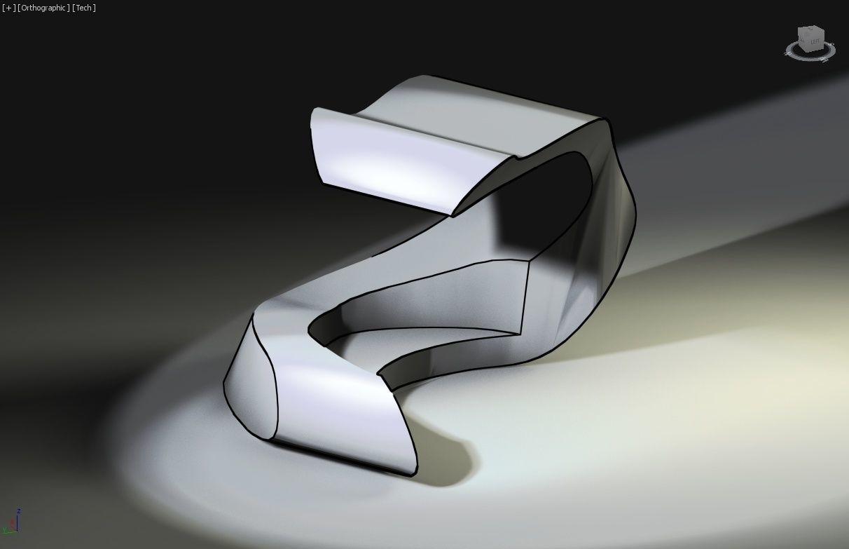 curved chair Free 3D model_1