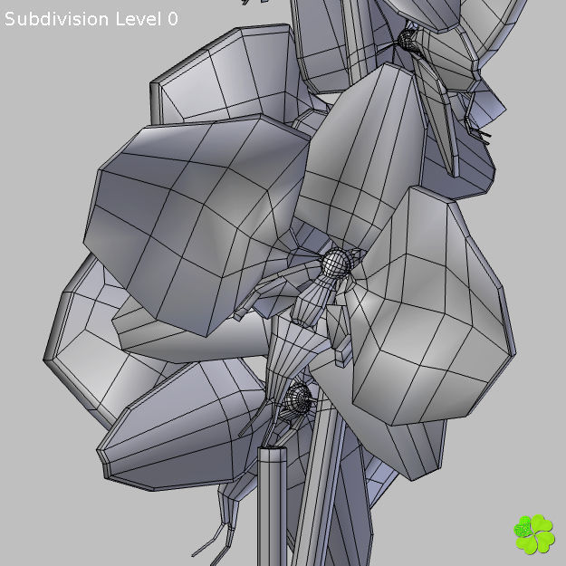 Orchid plant low poly Low-poly 3D model_20