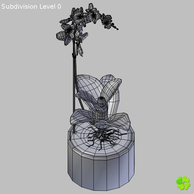 Orchid plant low poly Low-poly 3D model_30
