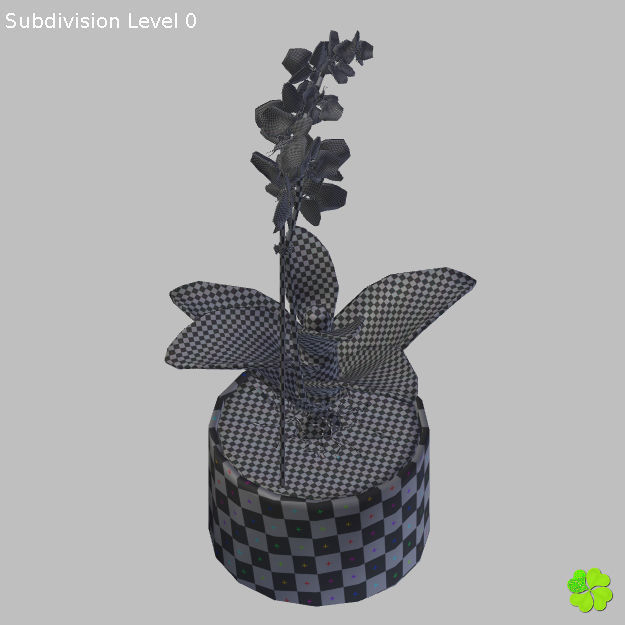 Orchid plant low poly Low-poly 3D model_35