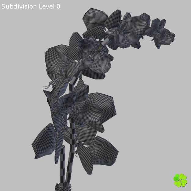 Orchid plant low poly Low-poly 3D model_37
