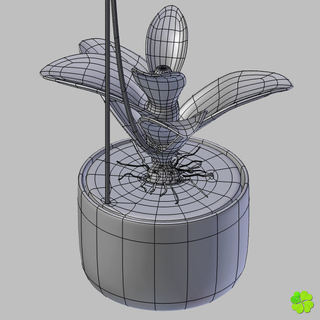 Orchid plant low poly Low-poly 3D model_25