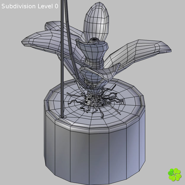 Orchid plant low poly Low-poly 3D model_26