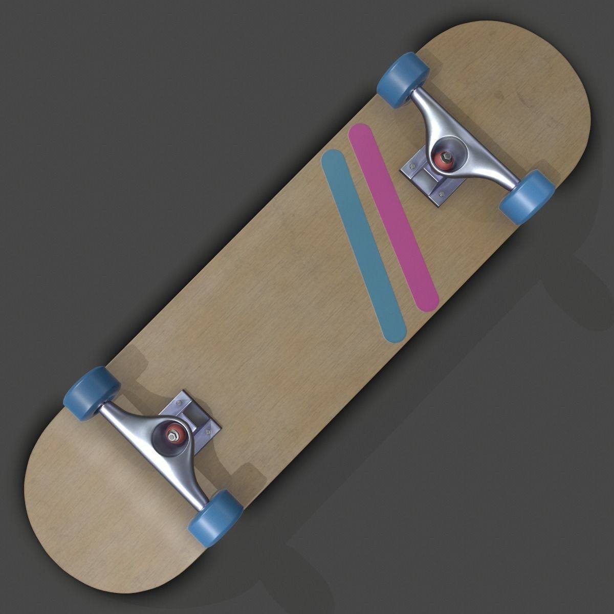 Realistic Skateboard 3D model_3