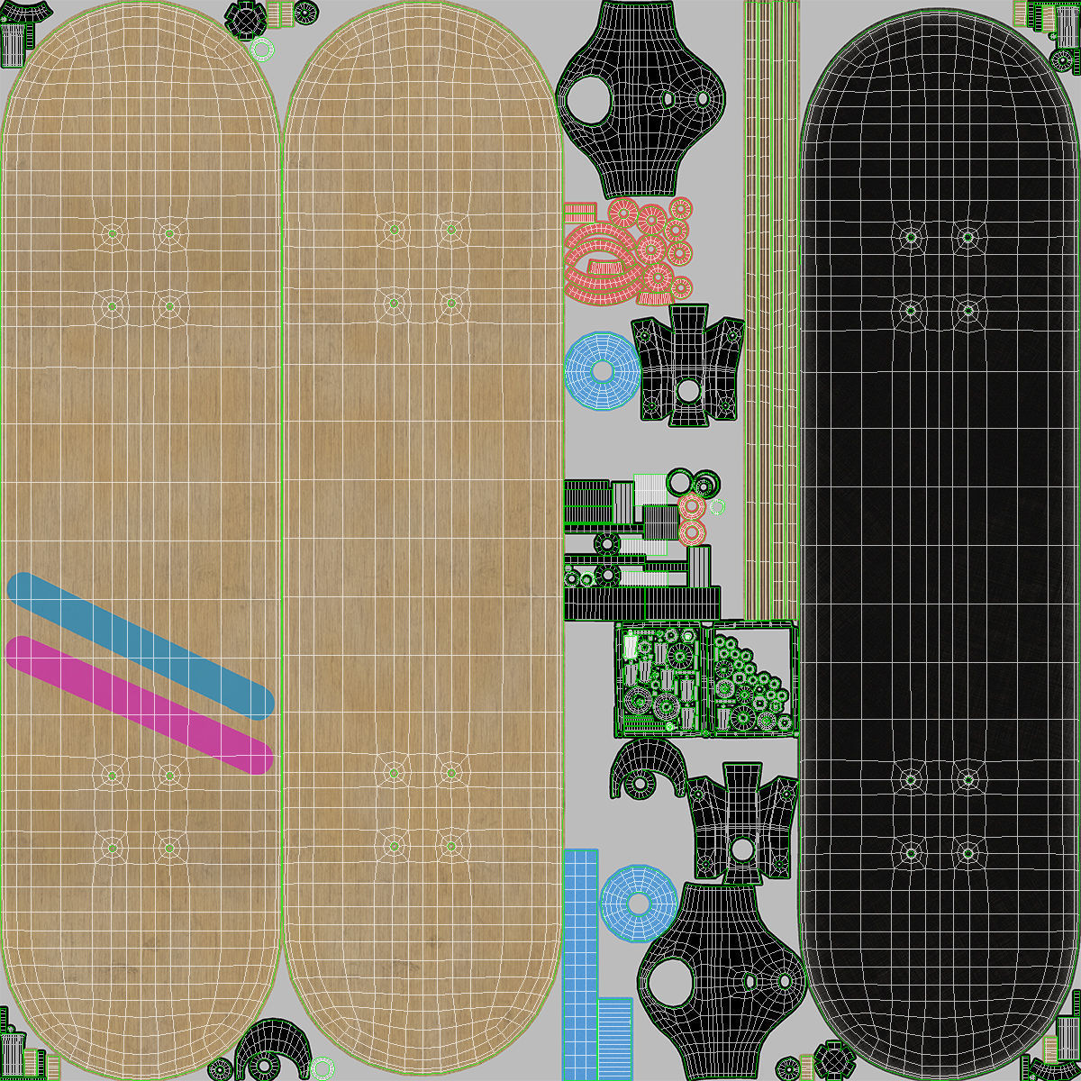 Realistic Skateboard 3D model_10