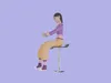 Stylized 3D Female Dancer Sitting - Cartoon Chair 3D model | CGTrader
