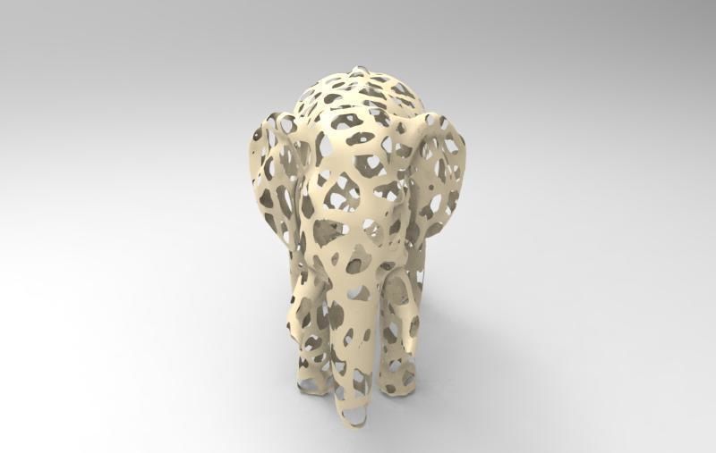 Elephant Voronoi 3D print model_2