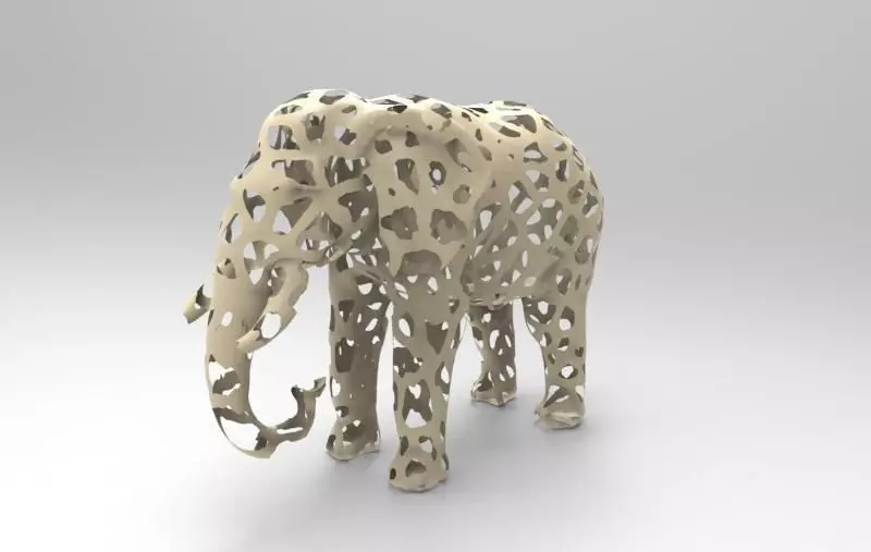 Elephant Voronoi 3D print model_0