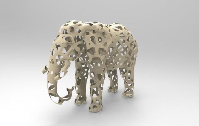 Elephant Voronoi 3D print model
