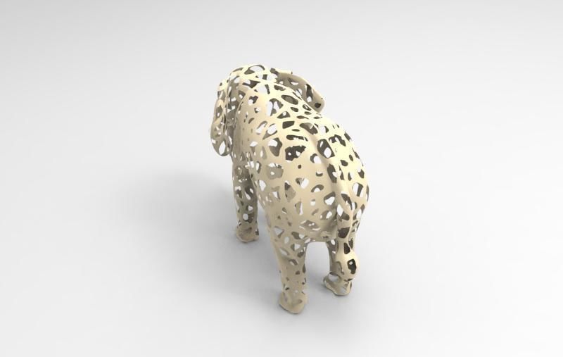 Elephant Voronoi 3D print model_5