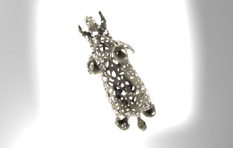 Elephant Voronoi 3D print model_3