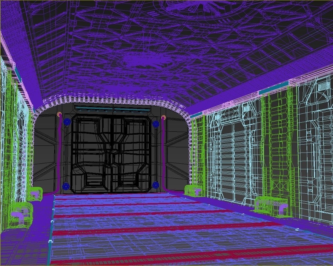 Sci-Fi hall environment 3D model_6