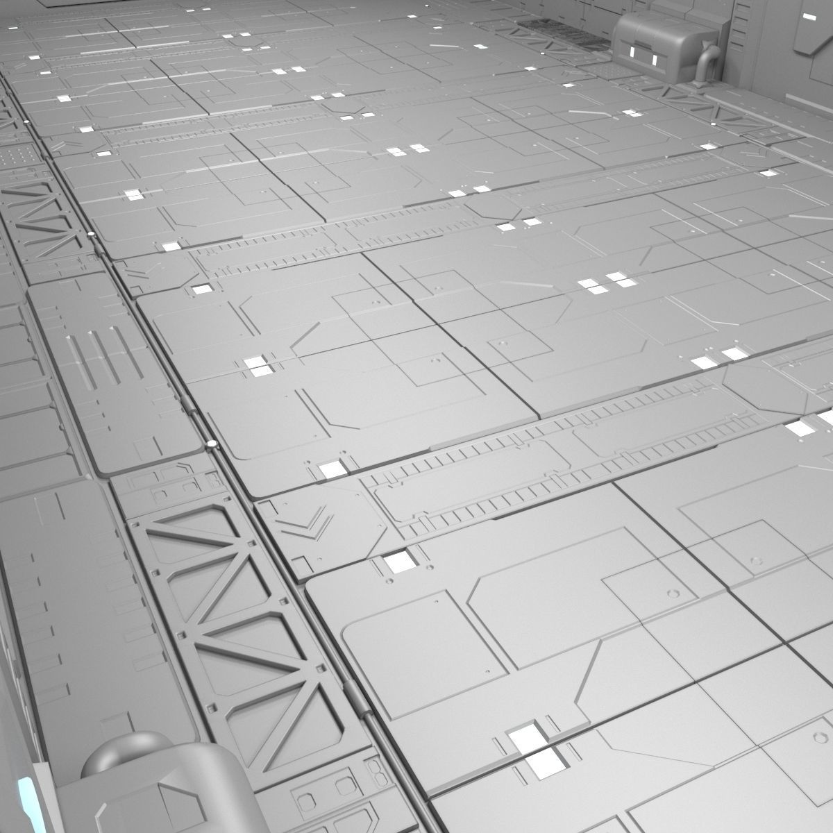 Sci-Fi hall environment 3D model_3