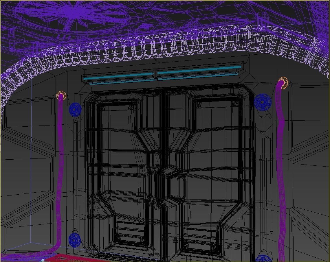 Sci-Fi hall environment 3D model_5
