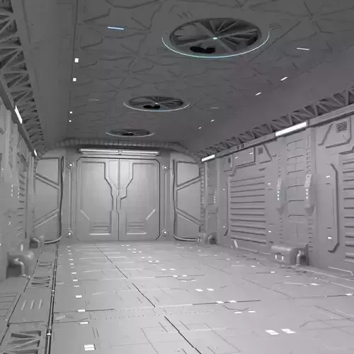 Sci-Fi hall environment 3D model