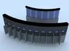 Modern Curved Service Counter and Separator 3D model | CGTrader