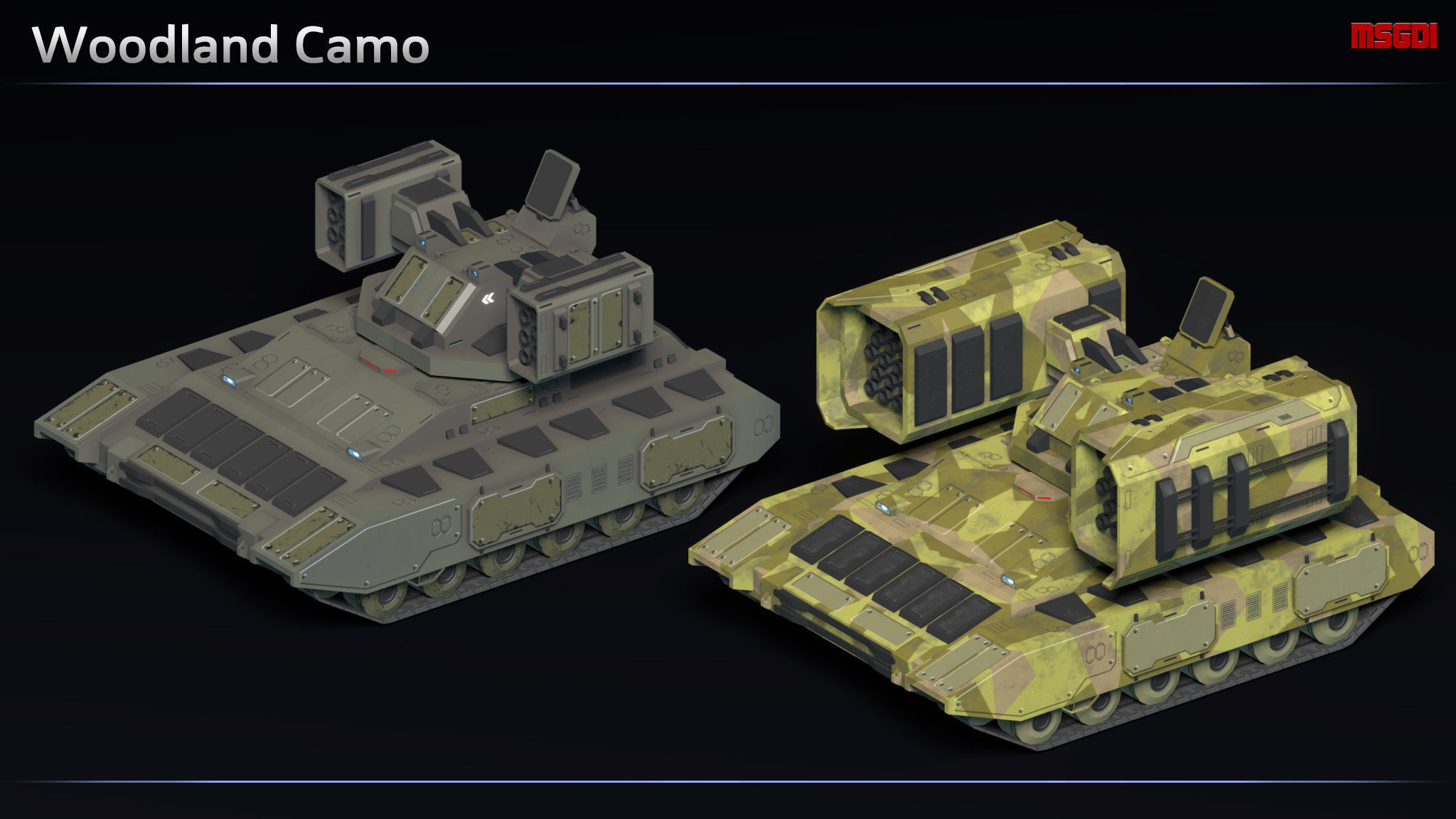 Scifi SRM LRM Carrier Low-poly 3D model_9