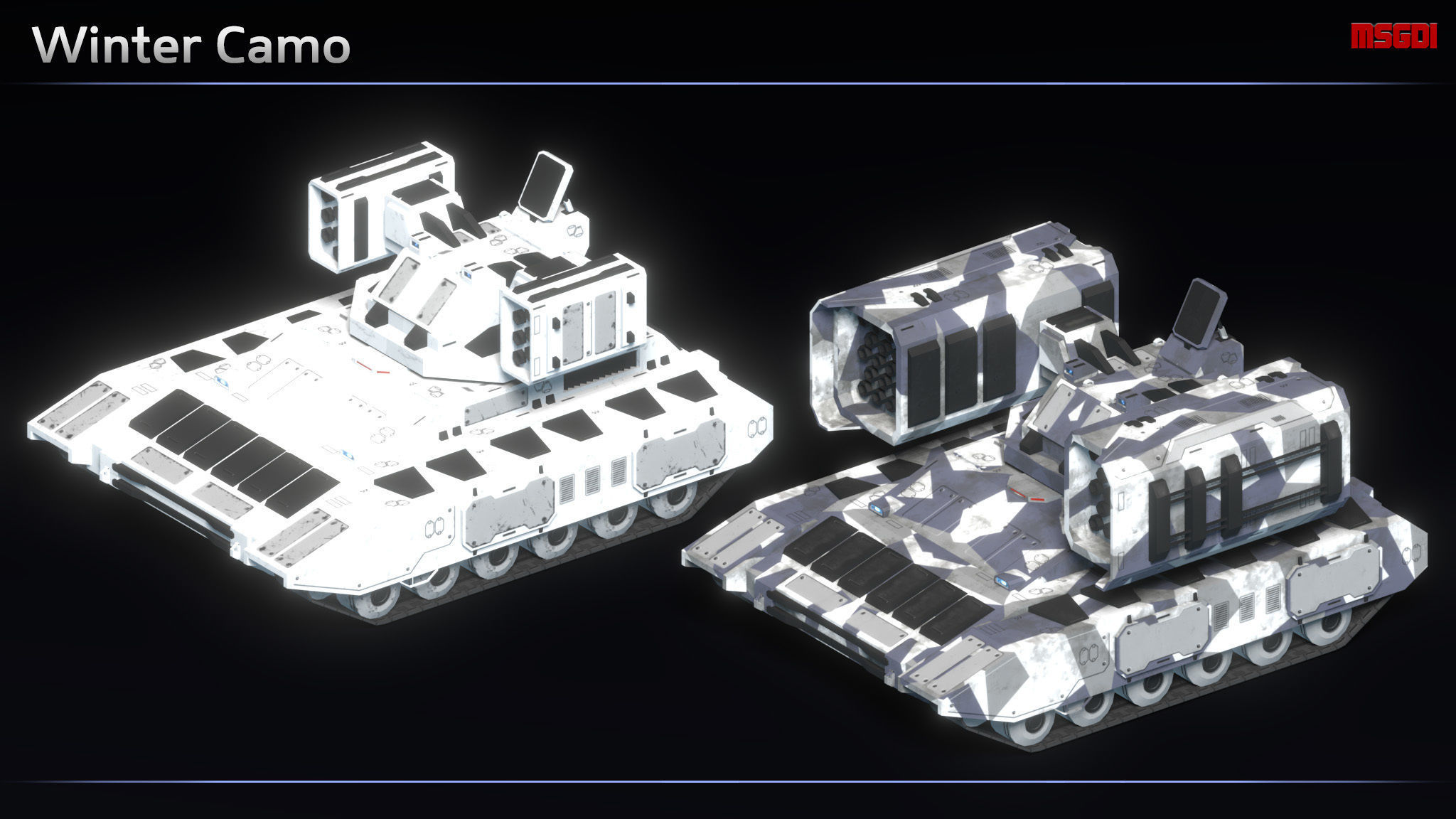 Scifi SRM LRM Carrier Low-poly 3D model_11