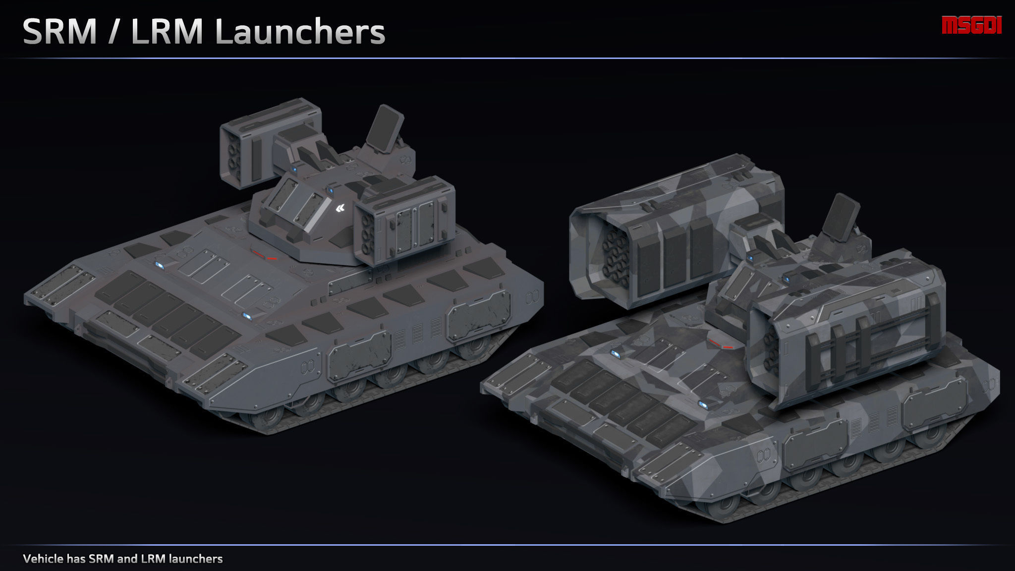 Scifi SRM LRM Carrier Low-poly 3D model_4