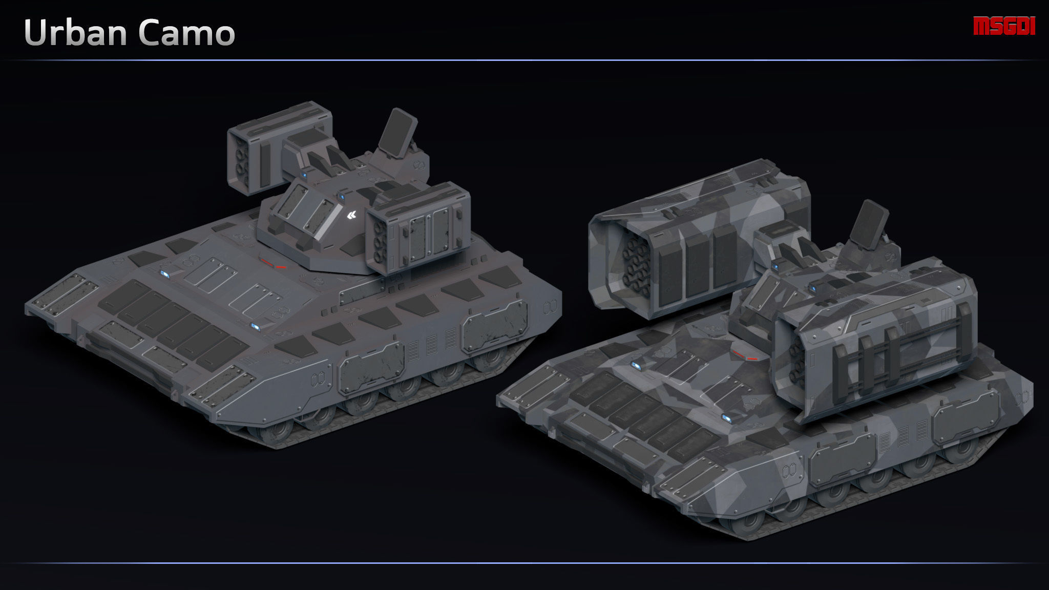 Scifi SRM LRM Carrier Low-poly 3D model_8