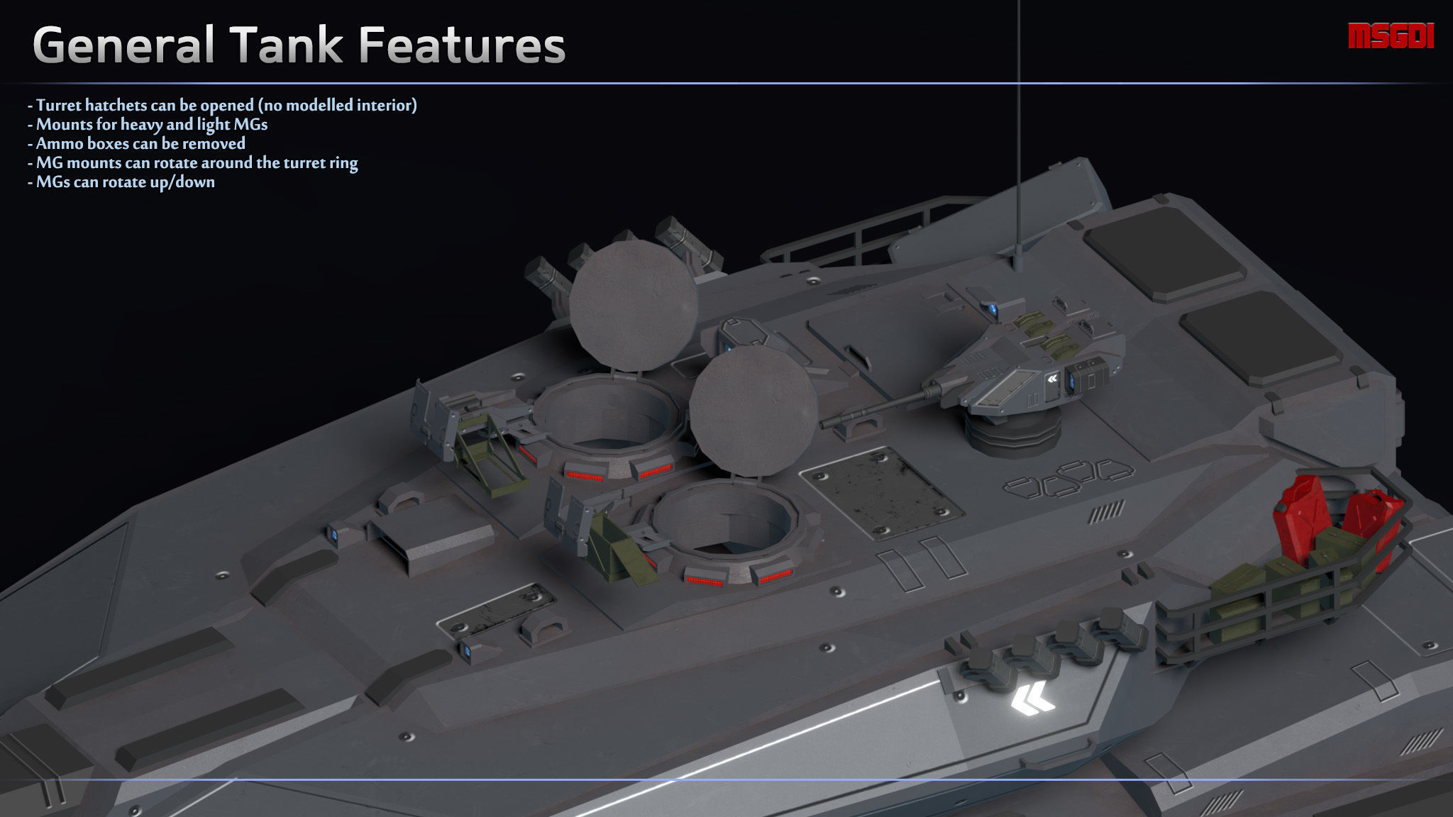 Scifi SRM LRM Carrier Low-poly 3D model_5
