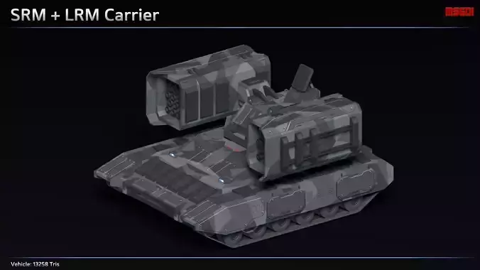Scifi SRM LRM Carrier Low-poly 3D model