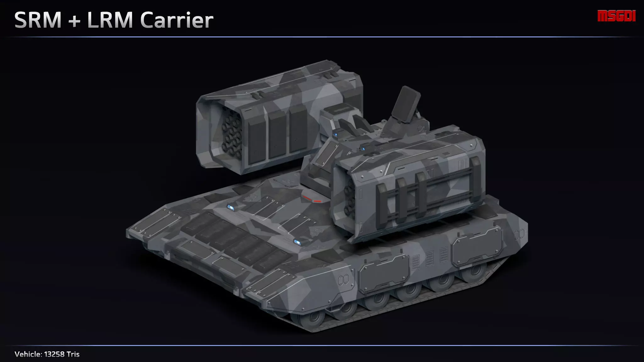 Scifi SRM LRM Carrier Low-poly 3D model_0