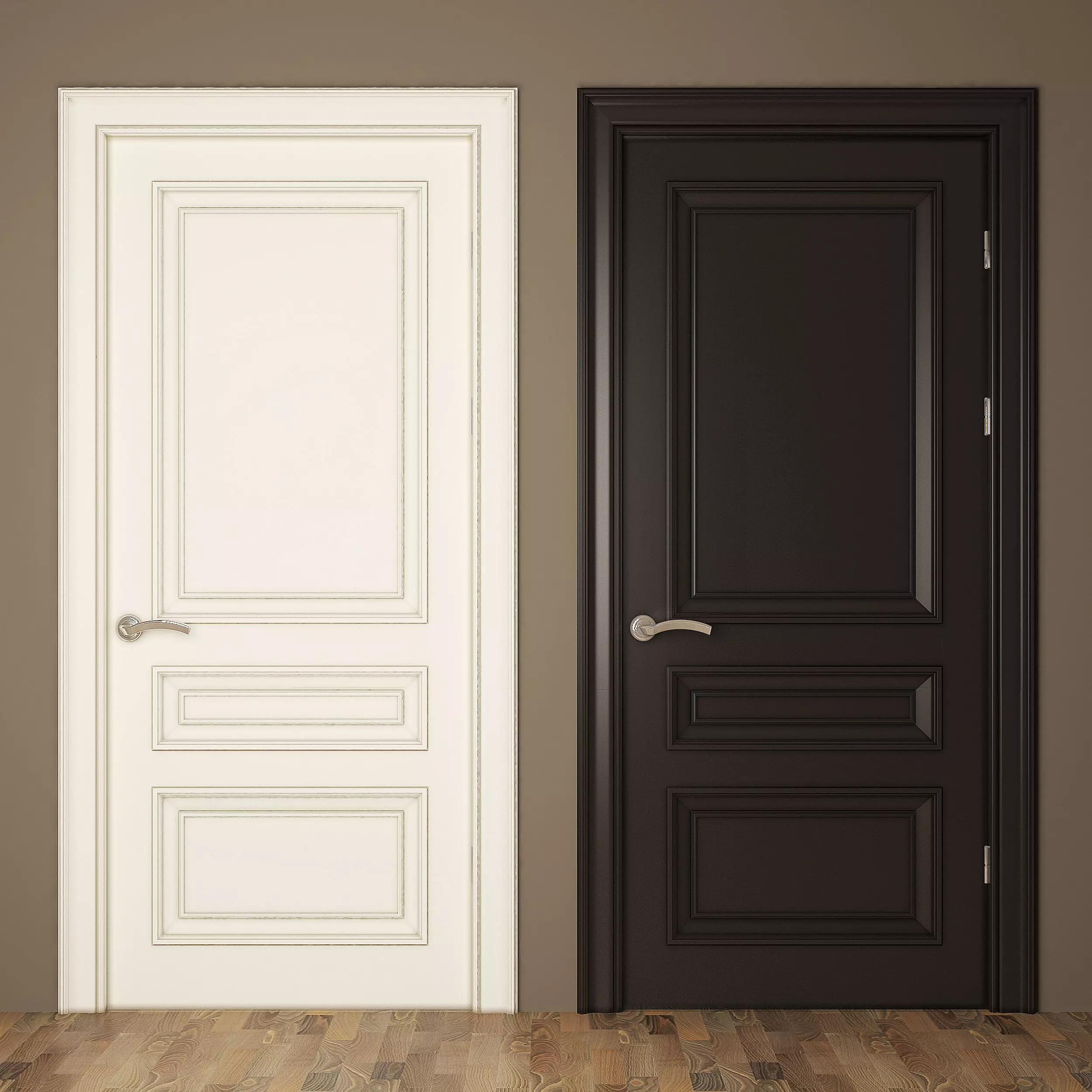 Classic door 05 3D model_0