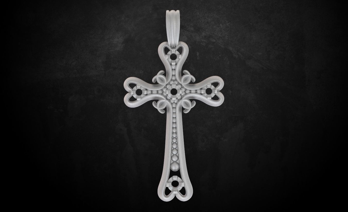 Cross female elegant 175 3D print model_11