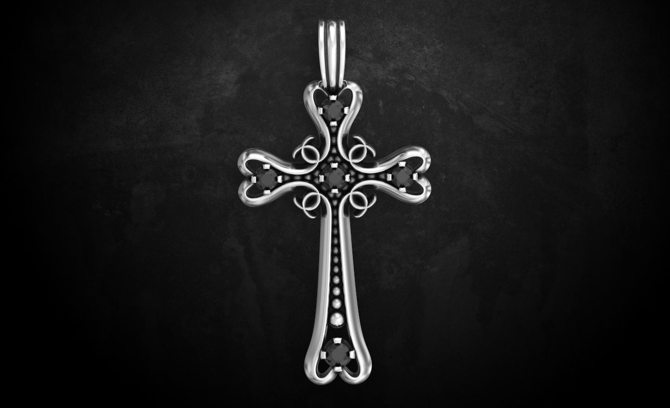 Cross female elegant 175 3D print model_5