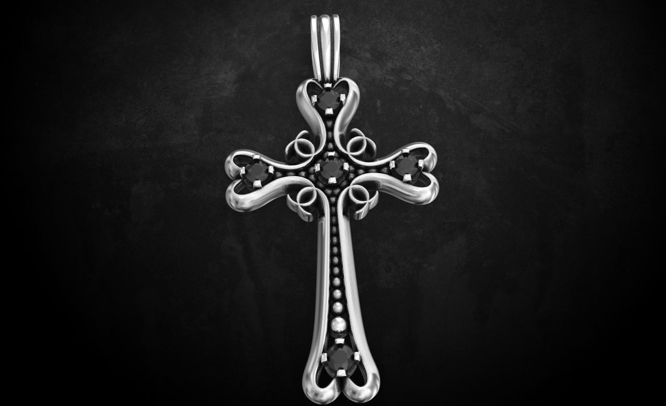 Cross female elegant 175 3D print model_7
