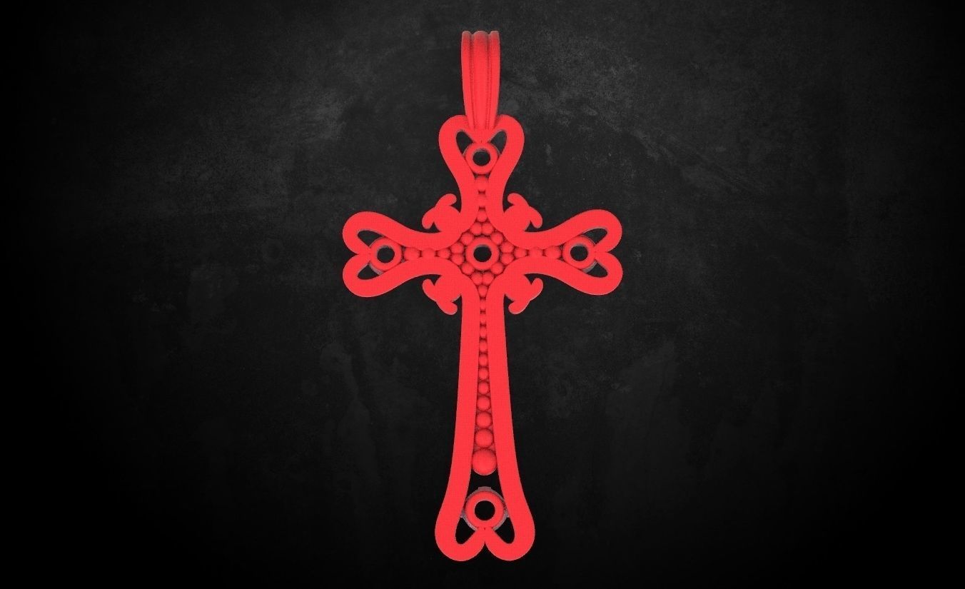 Cross female elegant 175 3D print model_15
