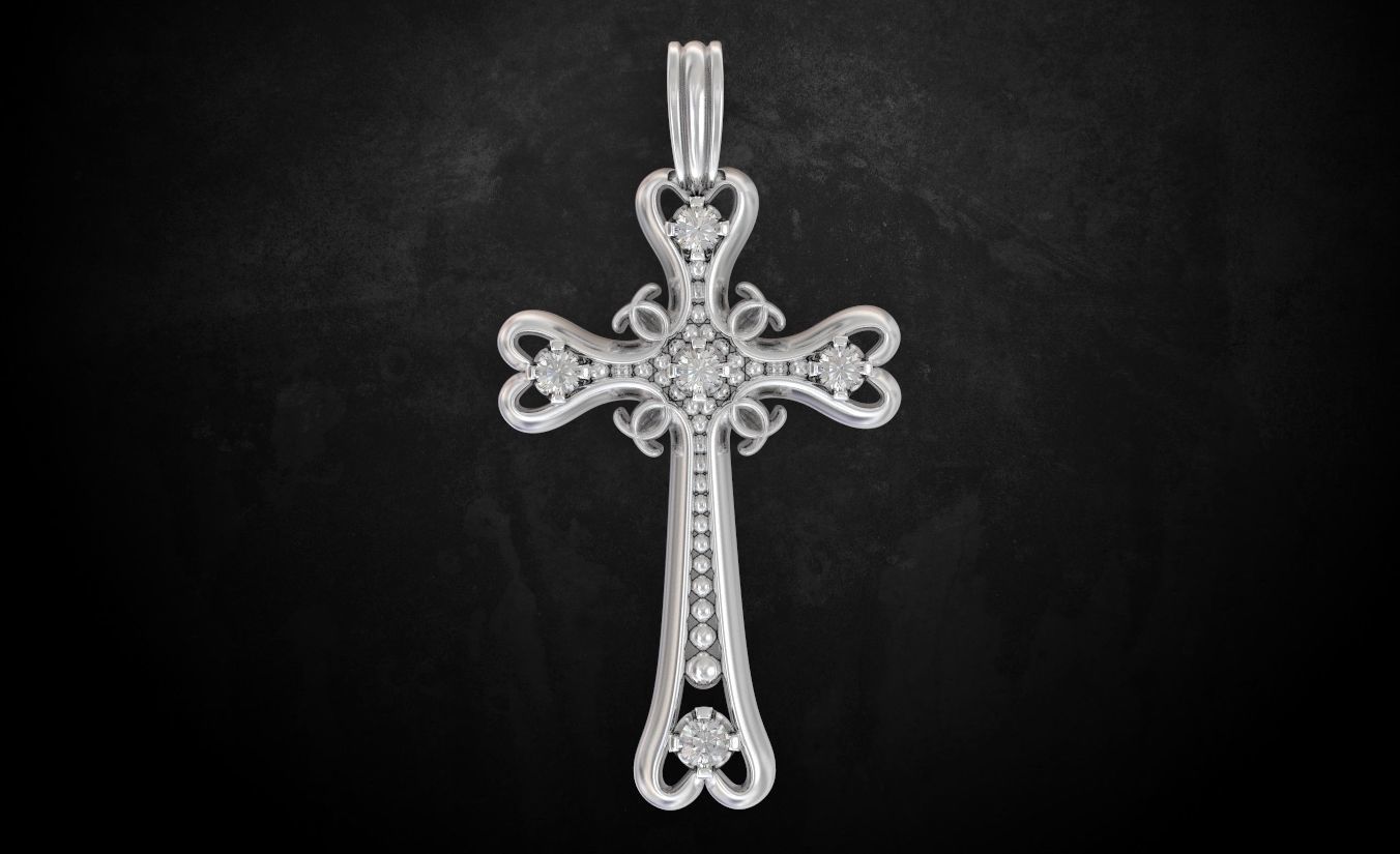 Cross female elegant 175 3D print model_9