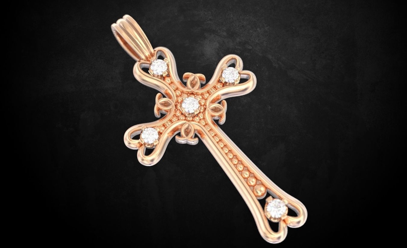 Cross female elegant 175 3D print model_1