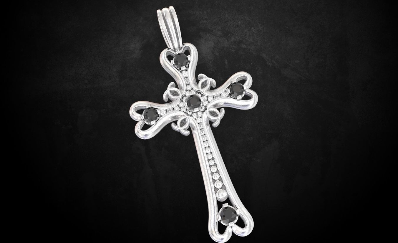 Cross female elegant 175 3D print model_4