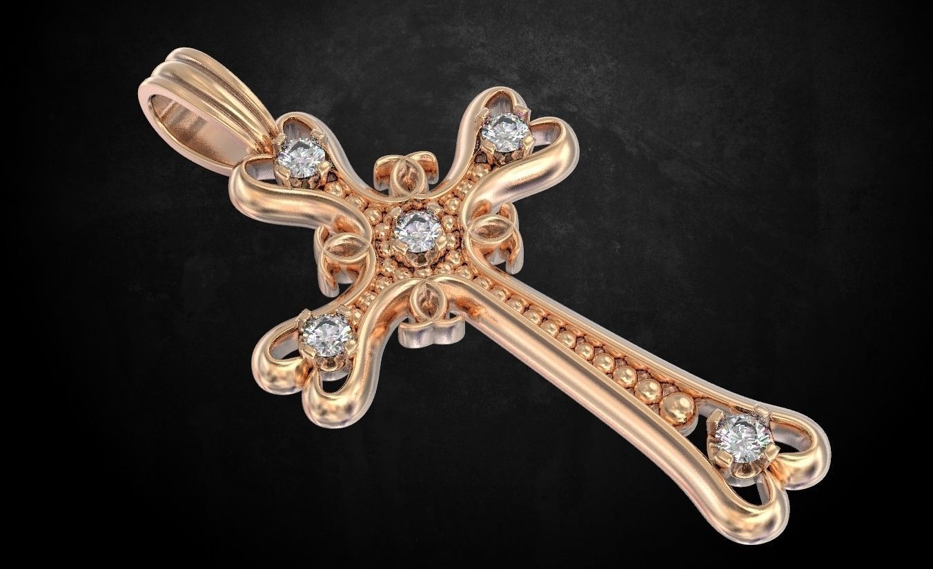 Cross female elegant 175 3D print model_3