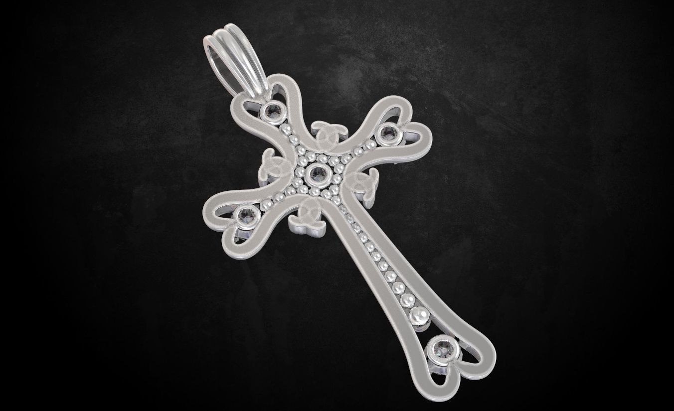 Cross female elegant 175 3D print model_10